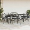 vidaXL Garden Dining Set Black PE Rattan 6-seater Removable Covers - 3 of 4