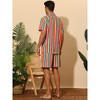 Lars Amadeus Men's Hawaiian Stripes Beach Shirt and Shorts Sets 2 Pieces - 3 of 4
