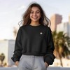Dalix Cappuccino Embroidered Fleece Relaxed Boxy Fit Long Sleeve Crewneck Sweatshirt Womens - 3 of 4