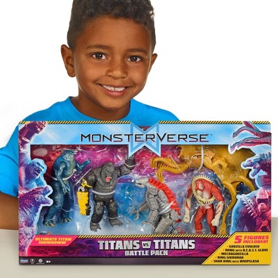 Детские фигурки Godzilla MonsterVerse Titans vs Titans 5 Pk Battle Set – Godzilla Evolved, Kong with B.E.A.S.T. Glove, King Ghidorah with Whiplash Action Figures — фото 3
