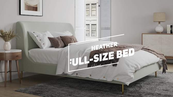 Full Heather Upholstered Bed - Manhattan Comfort, 2 of 9, play video