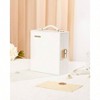 Travel Jewelry Case, Portable Bangle Box with Mirror, PU Leather Watch Organizer for Rings, Earrings, Necklaces, Bracelets White - 2 of 4