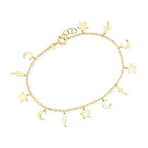 Ross-Simons Italian 10kt Yellow Gold Celestial Symbol Charm Bracelet - 1 of 3