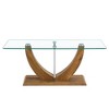 CAVINAS Coffee Tables for Living Room Modern Transparent Glass Coffee Table Distinctive Tea Table with MDF Legs for Dining Room and Bedroom - 2 of 4