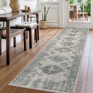Washable Area Rug for Living Room, Soft Vintage Large Bedroom Carpet, Retro Farmhouse Low Pile Non-Slip Accent Rug for Dining Room - 1 of 4