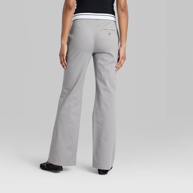 Women's Mid-Rise Foldover Straight Chino Pants - Wild Fable™, 4 of 5