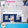 Max & Lily Twin Low Loft with Stairs and Curtains - 2 of 4