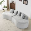 Modern and simple curved flannelette sofa. Creative multi-seater  for the living room, with a combination of pillows. - 2 of 4
