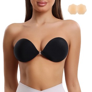 Niidor Adhesive Bra Strapless Sticky Invisible Push up Silicone Bra for Backless Dress with Reusable Nipple Covers - 1 of 4