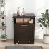 Resenkos Pet Feeder Station Storage Cabinet, Dog Food Storage Container with Dog Raised Bowls, Watering Supplies, Gray Coffee - 3 of 4