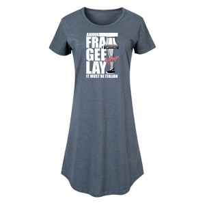 Women's - A Christmas Story - Ahhh Fra Gee Lay Must Be Italian Graphic T-shirt Dress - 1 of 4
