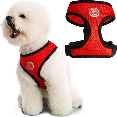 Gooby Soft Mesh Harness, Small Dog Harness with Breathable Mesh, Red, Small