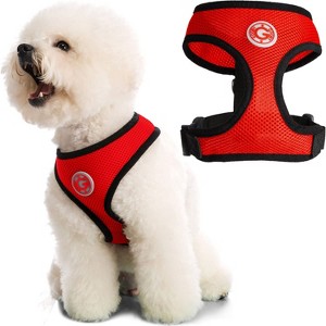 Gooby Soft Mesh Harness, Small Dog Harness with Breathable Mesh, Red, Small - 1 of 1
