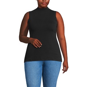 Lands' End Women's Sleeveless Polished Essentials Mock Neck Top - 1 of 3