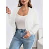 Women's Plus Size Cropped Cardigan Lightweight Hollow Out Long Sleeves Crochet Summer Short Shrugs Cardigan Sweater - 2 of 4
