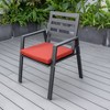 LeisureMod Chelsea 5-Piece Patio Dining Set, 48" Round Aluminum Dining Table and 4 Dining Armchair - 4 of 4