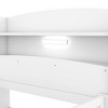 Wood Twin Size Platform Bed with Built-in LED Light, Storage Headboard and Guardrail, White - 3 of 4