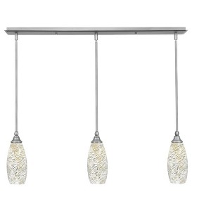 Toltec Lighting Any 3 - Light Chandelier in  Brushed Nickel with 5.5" Natural Fusion Shade - 1 of 1