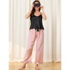 cheibear Women's Satin Silky Summer Camisole and Pants Sleepwear Pajama Sets - 2 of 4