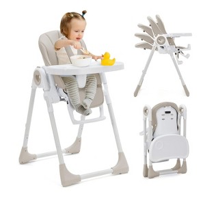 Baby High Chair for Toddlers 1-3 Years Old, Foldable Baby High Chair with Removable Tray, Lightweight Folding Chair with 5-Point Safety Harness - 1 of 4