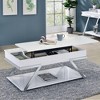 VYNXARIA Console Tables - Contemporary White Coffee Table with Lift Top, 47in High Gloss Finish - 3 of 4