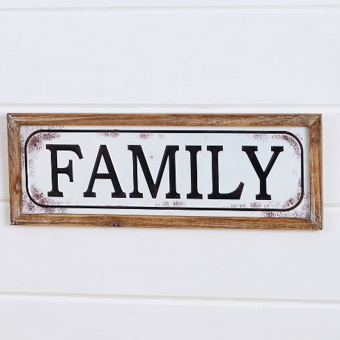 Lakeside Enamel Look 22" Wall Hanging Plaque with Family Sentiment Text - image 1 of 1