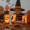 iMountek"3-Pack Halloween Flameless Candles with Timer, Battery-Powered Warm Orange Light for Party Décor"White&Orange - 2 of 4