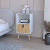 FM Furniture,Kimball Tall Nightstand with Drawer, Open Shelf and Wooden Legs - 4 of 4