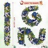 6ft Blue Pre-Lit Christmas Garland with LED Lights, Festive Wreath with Blue Flowers, Bows, Ornaments & Pinecones for Holiday Decoration - 3 of 4