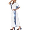 LA LEELA Women's Summer Loungewear Plus Size Caftan Long Boho Nightwear for Women 2X-3X Xmas White_B983 - 2 of 4