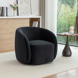 SEYNAR Modern Glam Velvet Upholstered 360 Degree Swivel Accent Armchair - 1 of 4