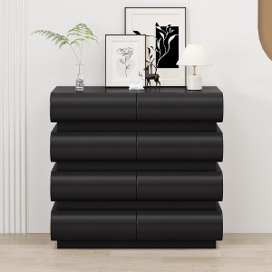 Lyngins Minimalist Modern Black Storage Cabinet, Pull-Less Design, Anti-Tip Device, Modern 6 Chest of Drawers with Storage, 6-Drawer Dresser - 1 of 4