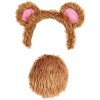 HalloweenCostumes.com    Adult's Brown Bear Costume Kit, Pink/Brown - 4 of 4