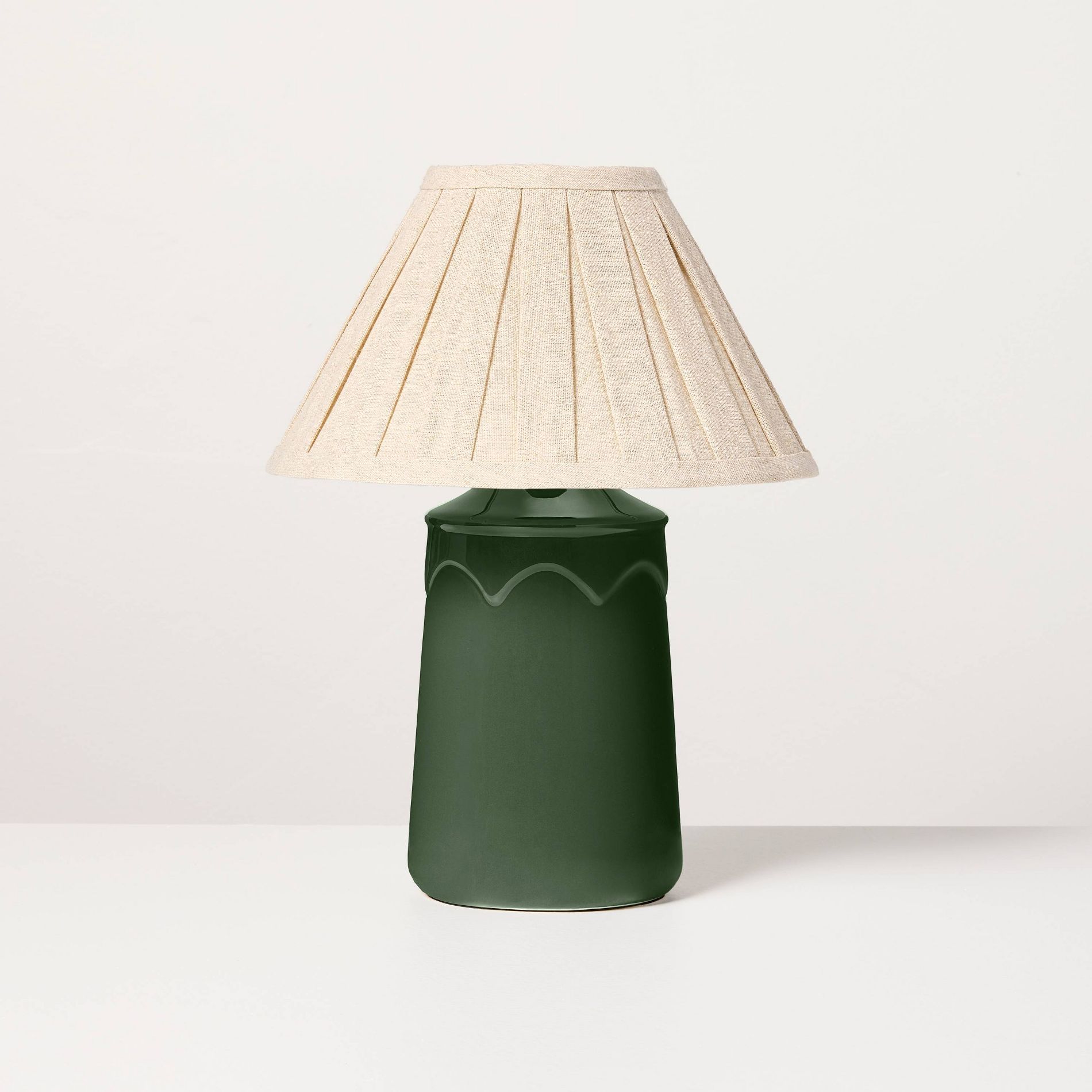 Green Ceramic Table Lamp with Pleated Shade - Hearth & Hand™ with Magnolia