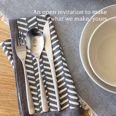 over&back 20pc Curved Flatware Set Brushed Stainless: Modern 18/8 Stainless Steel, Service for 4, Dishwasher-Safe
