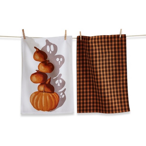 KitchenAid Hand Dish Towel Kitchen Cloth Pumpkin Orange Green Fall Halloween
