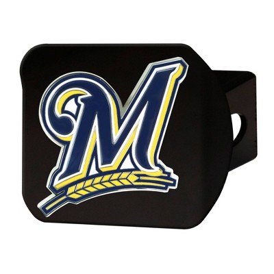 MLB Milwaukee Brewers Metal Emblem Hitch Cover - Black