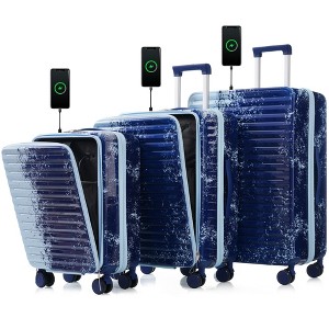Hardshell Luggage Sets, 20/24/28 IN Suitcase with Front Pocket,  TSA Lock, USB Interface -ModernLuxe - 1 of 4