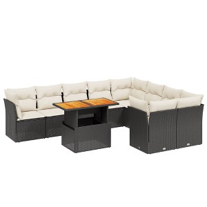 vidaXL Garden Sofa Set Black, Cream White - 1 of 4