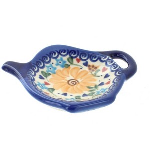Blue Rose Polish Pottery 324 Vena Tea Bag Holder - 1 of 2
