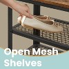 Industrial Chic 3-Tier Shoe Rack Bench with Metal Mesh Shelves - Stylish Entryway Organization and Seating - 3 of 4