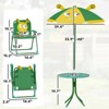 VisioGear 4PCS Kids Outdoor Activity Table with 2 Foldable Chairs and Umbrella for Patio, Backyard, Green, 19.5"*19.5"*19.7" - 3 of 4