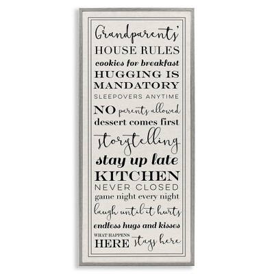 Stupell Industries Grandparents House Rules, 13" x 30"