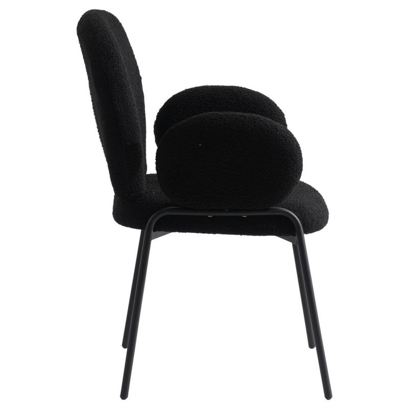 Leisuremod Celestial Boucle Dining Arm Chair with Black Frame, 3 of 6