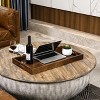 KINWELL Rectangle Black Walnut Wood Serving Tray Ottoman Tray - 3 of 4