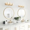 Dewdrop Luxe Warm Brass Vanity Light 3 Light Curved Glass Shades Textured Clear Glass Rectangular Base ETL For Apartment Bathroom - 4 of 4