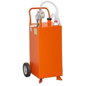 35 Gallon Fuel Caddy,Fuel Storage Tank with Manual Transfer Pump,Gasoline Diesel Fuel Container for Cars, Lawn Mowers, ATVs, Boats, More - 1 of 4