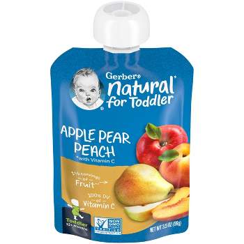 Gerber Toddler Apple Pear Peach Baby Food Pouch - 3.5oz