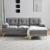 82.6" Modern Velvet L-Shaped Sectional Sofa - Cloud-Like Comfort with Sturdy Metal Legs for Living Room & Bedroom - 2 of 4