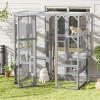 Outdoor Wooden Cat Catio Enclosure with Platforms and 2 Condos,68" Walk-in Cat House Playpen for 1–3 Cats-LAOTIES - 2 of 4